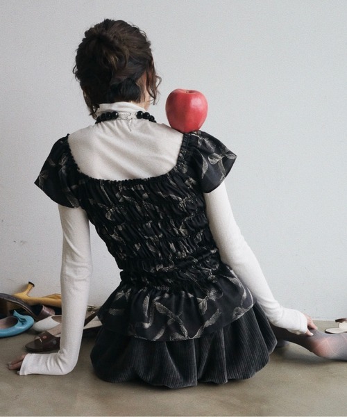 musubore（ムスボレ） ブラウス シャツ 夏 shirring smock blouse