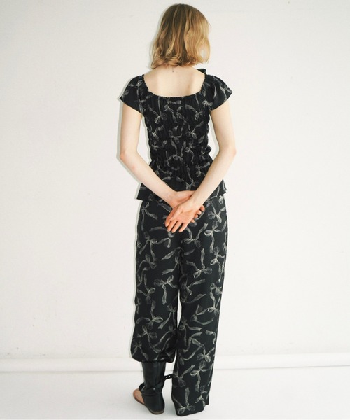 musubore（ムスボレ） ブラウス シャツ 夏 shirring smock blouse 