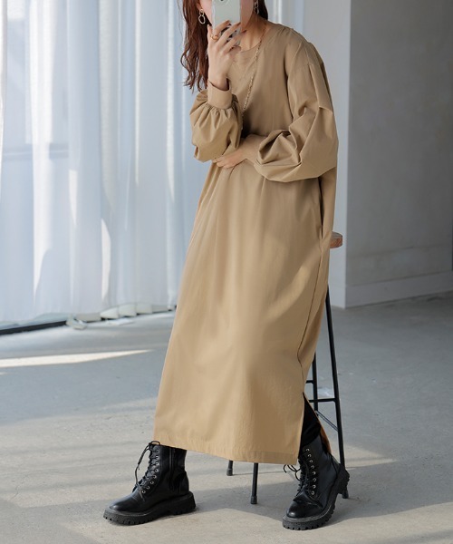 「HUG.U」 長袖ワンピース FREE ブラック レディース_画像3