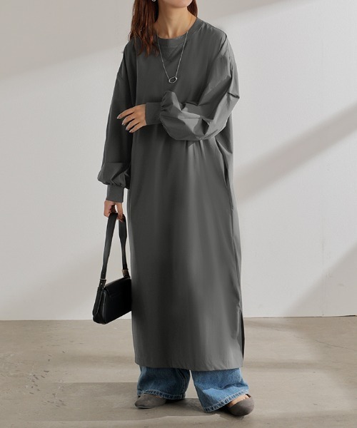 「HUG.U」 長袖ワンピース FREE ブラック レディース_画像9