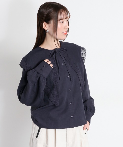 cepo（セポ） ブラウス シャツ ビッグカラーフリルブラウス レディース