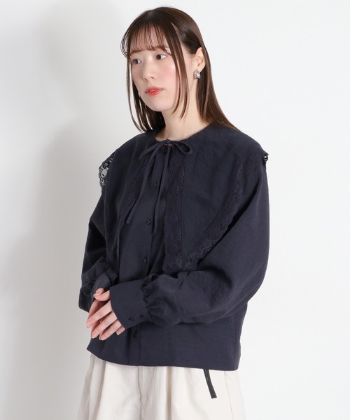 cepo（セポ） ブラウス シャツ ビッグカラーフリルブラウス レディース