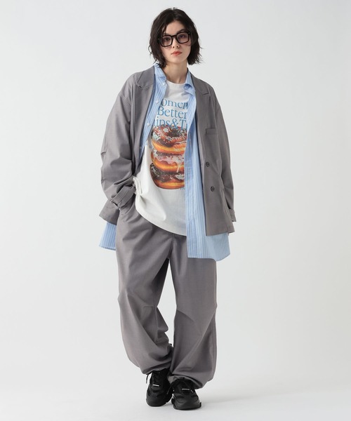 George's ワイドパンツ スラックス ワイドドローコードスラック メンズ