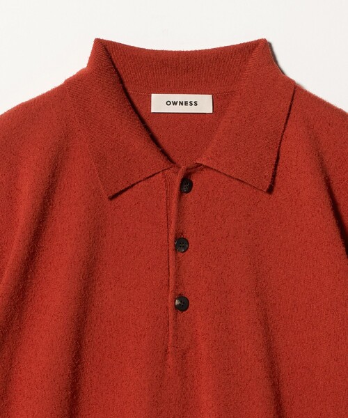OWNESS ニットポロシャツ ユナイテッドアローズ 25年製 オゥネス 美品 OWNESS＞ SNOW WASH スムース ニット ポロシャツ