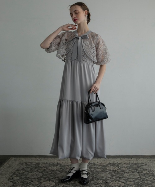 「BONLECILL noir」 コンビワンピース FREE シルバーグレー レディース_画像3