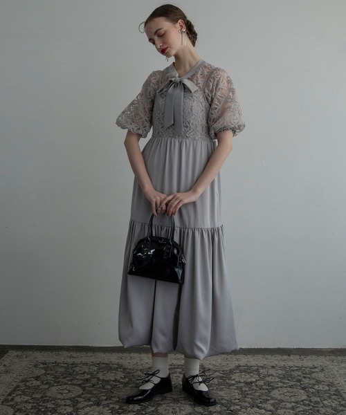 「BONLECILL noir」 コンビワンピース FREE シルバーグレー レディース_画像4