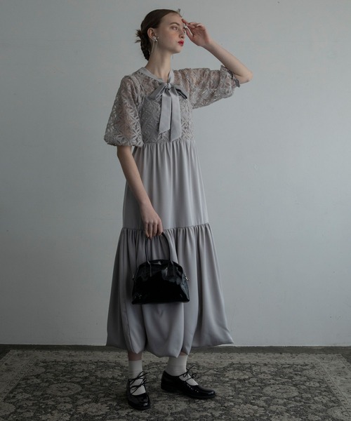 「BONLECILL noir」 コンビワンピース FREE シルバーグレー レディース_画像5