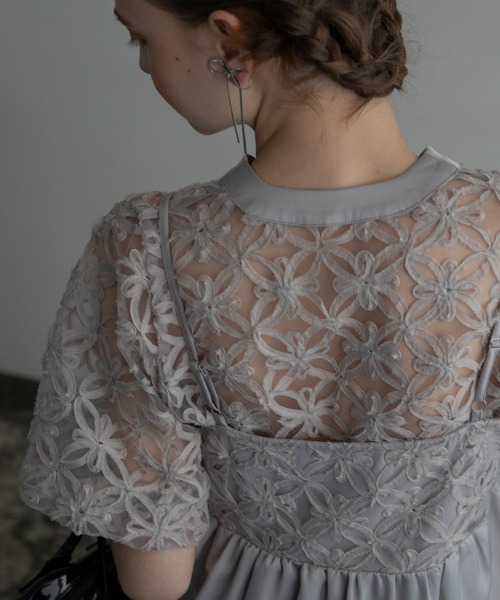 「BONLECILL noir」 コンビワンピース FREE シルバーグレー レディース_画像9