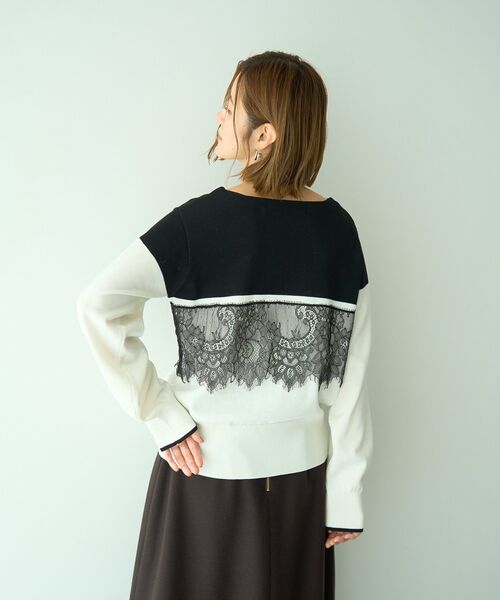 「YECCA VECCA」 長袖ニット FREE チャコールグレー レディース_画像6