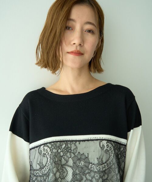 「YECCA VECCA」 長袖ニット FREE チャコールグレー レディース_画像7