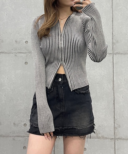 「ROGER AND RAW」 ニットカーディガン FREE ブルー レディース_画像2