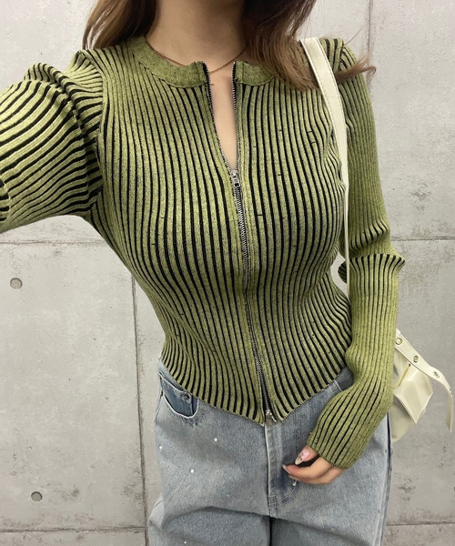 「ROGER AND RAW」 ニットカーディガン FREE ブルー レディース_画像8