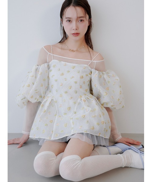 LILY BROWN 3way ペプラムトップス ホワイト LILY BROWN（リリーブラウン） ブラウス シャツ 3way ペプラムトップス