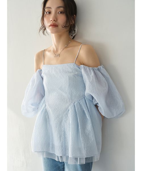 LILY BROWN（リリーブラウン） ブラウス シャツ 3way ペプラムトップス