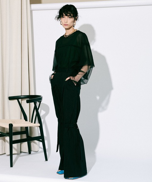 「MAISON SPECIAL」 パンツ 36 ネイビー レディースの画像