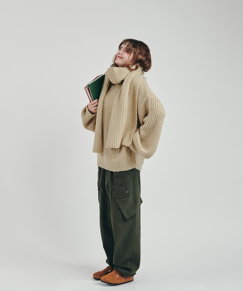 「MUHET」 長袖ニット X-LARGE レッド レディース_画像4