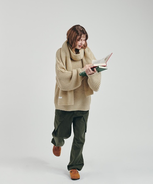 「MUHET」 長袖ニット X-LARGE レッド レディース_画像7