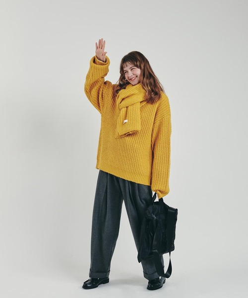「MUHET」 長袖ニット X-LARGE レッド レディース_画像8