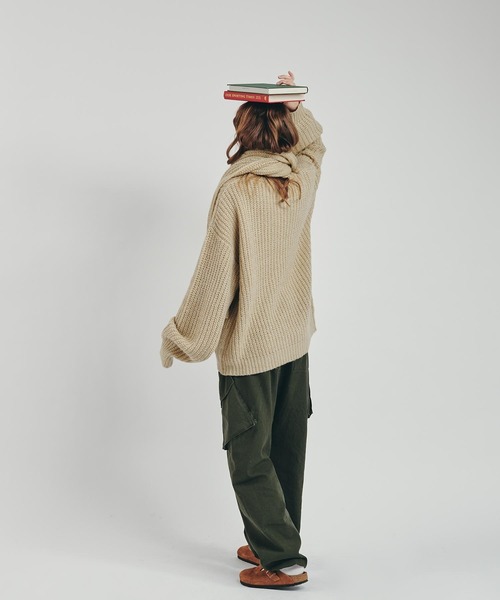 「MUHET」 長袖ニット X-LARGE レッド レディース_画像9