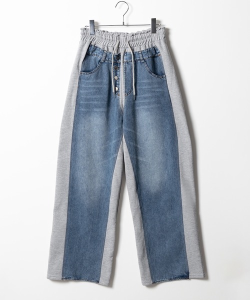 「me+em select」 イージーパンツ FREE ブラック レディース_画像3