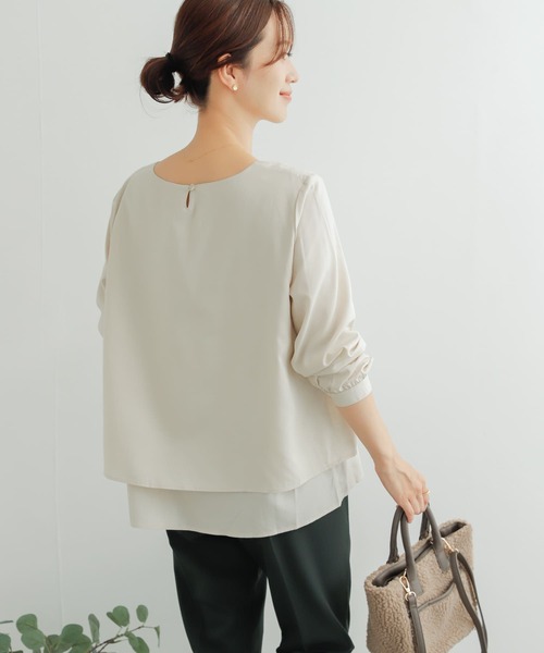 「URBAN RESEARCH DOORS」 長袖ブラウス MEDIUM ベージュ系その他 レディース_画像4