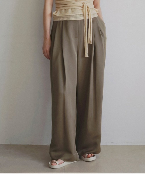 anuke（アンヌーク） パンツ Twill Satin Pants レディース : ZOZOTOWN