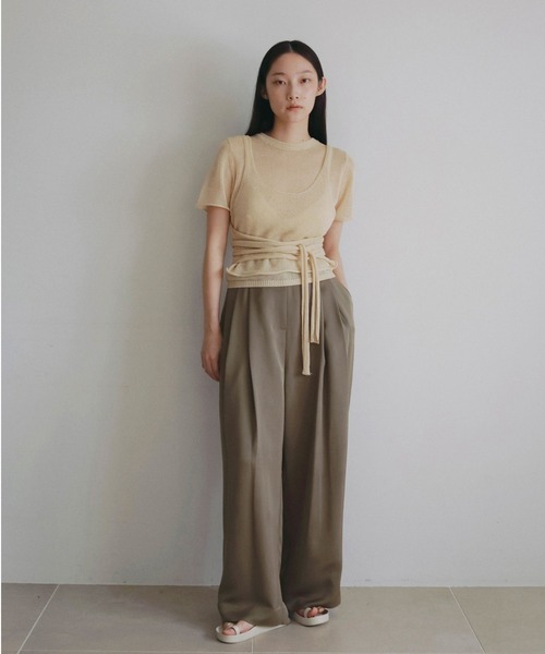 anuke（アンヌーク） パンツ Twill Satin Pants レディース : ZOZOTOWN