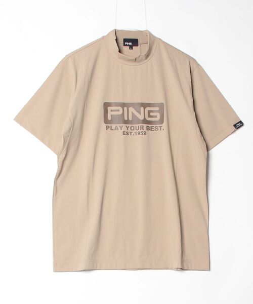 PING（ピン） tシャツ ピンホールメッシュ半袖ハイネックシャツ メンズ