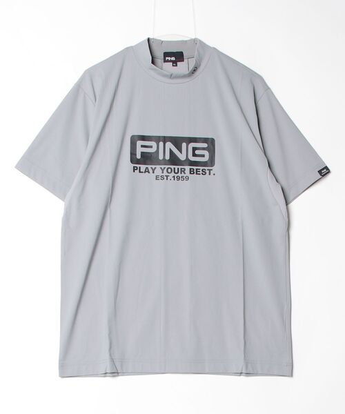 PING（ピン） tシャツ ピンホールメッシュ半袖ハイネックシャツ メンズ