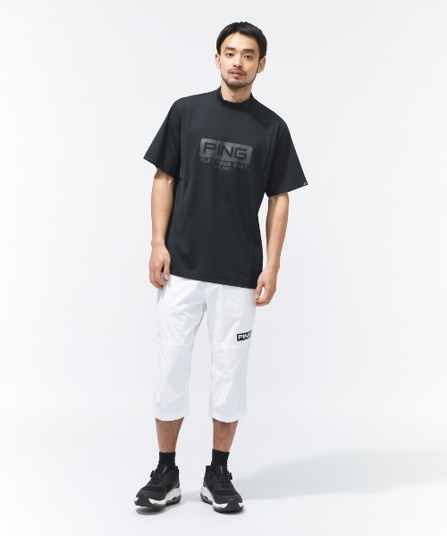 PING（ピン） tシャツ ピンホールメッシュ半袖ハイネックシャツ メンズ