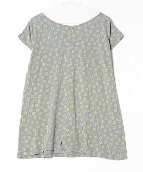 「Sally Scott」 花柄半袖ワンピース M ブルー レディース_画像2
