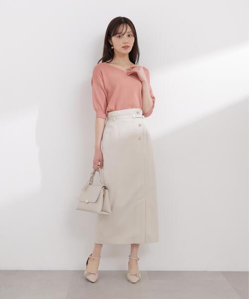 スカート 「加藤栞さん着用」フロントデザインＩラインスカート / 1216120408の画像
