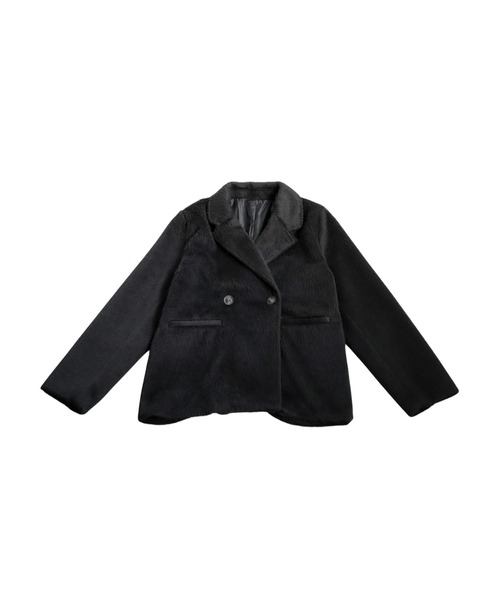 「antiqua」 テーラードジャケット ONESIZE ブラック レディースの画像