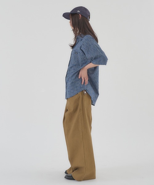 Perushu ワイドパンツ パンツ FAKE LEATHER FLAP WIDE WORK PANTS