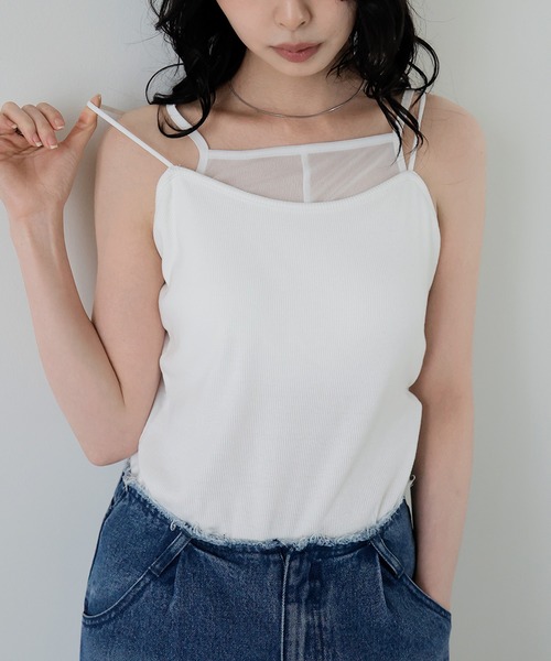 LIAN（リアン） カップ付き キャミソール シアーレイヤードキャミ