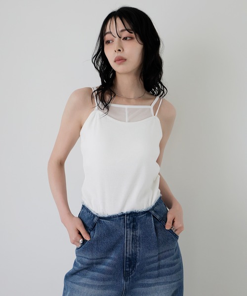 LIAN（リアン） カップ付き キャミソール シアーレイヤードキャミ