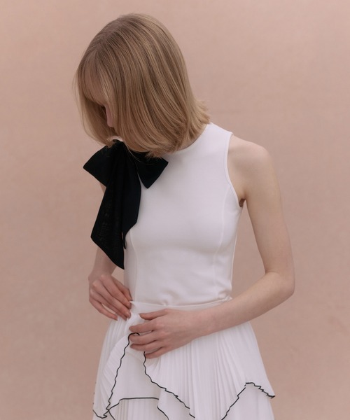 EIMY ISTOIRE（エイミーイストワール） tシャツ 2WAY RIBBON SLIT TANK