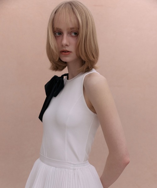 EIMY ISTOIRE（エイミーイストワール） tシャツ 2WAY RIBBON SLIT TANK