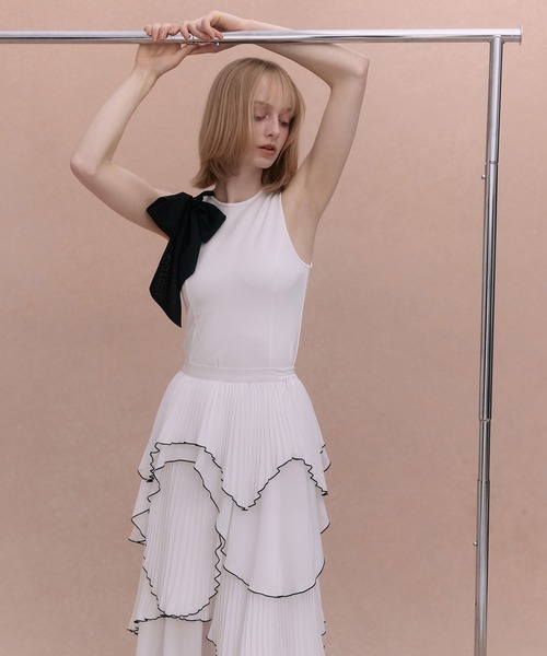 EIMY ISTOIRE（エイミーイストワール） tシャツ 2WAY RIBBON SLIT TANK