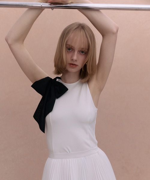 EIMY ISTOIRE（エイミーイストワール） tシャツ 2WAY RIBBON SLIT TANK