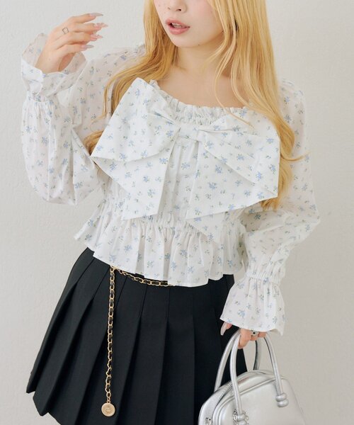 「continuer de NICE CLAUP」 長袖ブラウス FREE ブラック レディース_画像7