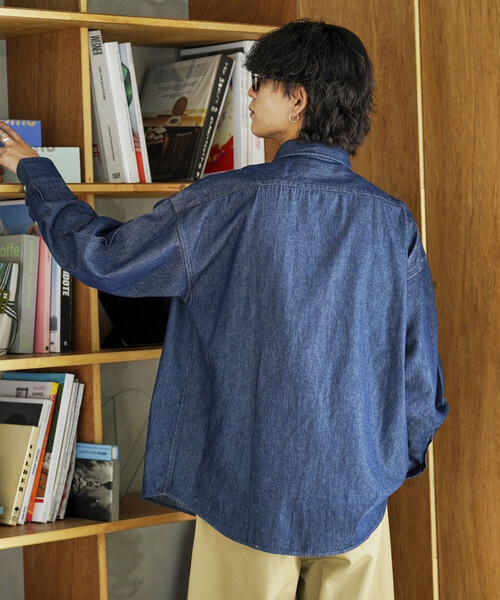 「U.S. POLO ASSN.」 長袖シャツ MEDIUM サックスブルー メンズ_画像5