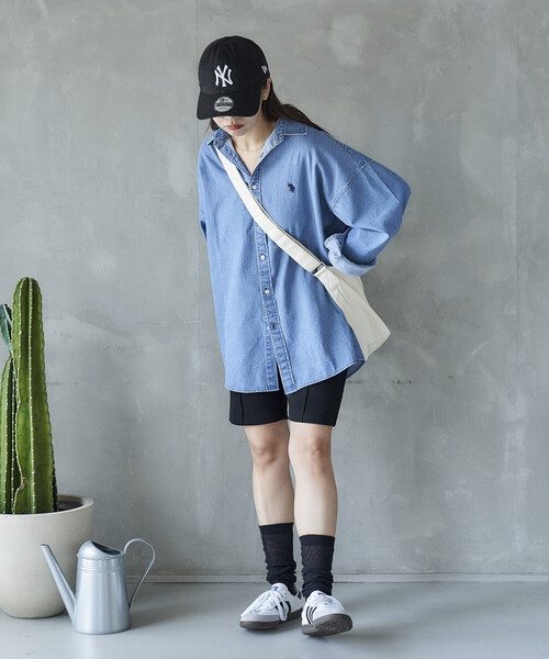 「U.S. POLO ASSN.」 長袖シャツ MEDIUM サックスブルー メンズ_画像8