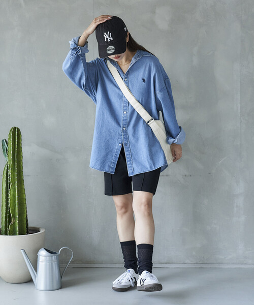 「U.S. POLO ASSN.」 長袖シャツ MEDIUM サックスブルー メンズ_画像9