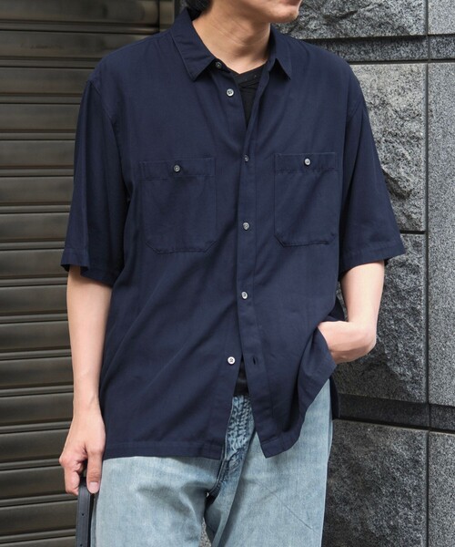 ATON（エイトン） シャツ 半袖 「ATON/エイトン」COTTON SILK VIERA