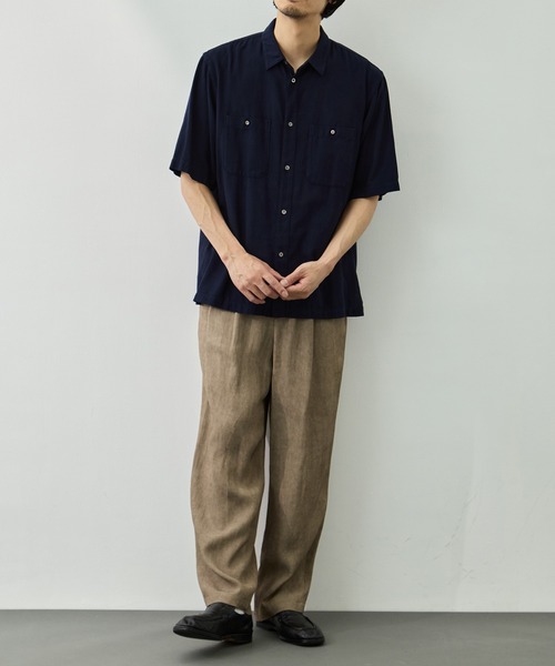 ATON（エイトン） シャツ 半袖 「ATON/エイトン」COTTON SILK VIERA