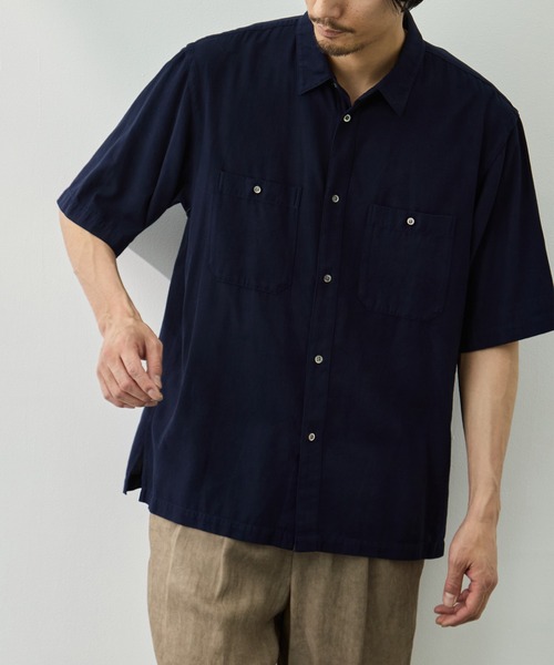 ATON（エイトン） シャツ 半袖 「ATON/エイトン」COTTON SILK VIERA