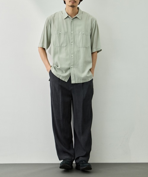 ATON（エイトン） シャツ 半袖 「ATON/エイトン」COTTON SILK VIERA