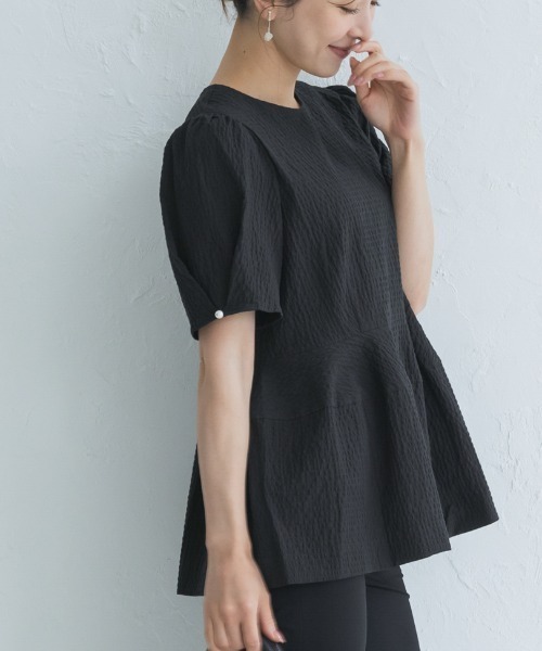 Sono（ソーノ） ブラウス シャツ 半袖 「SONO/ソーノ」グリッド 