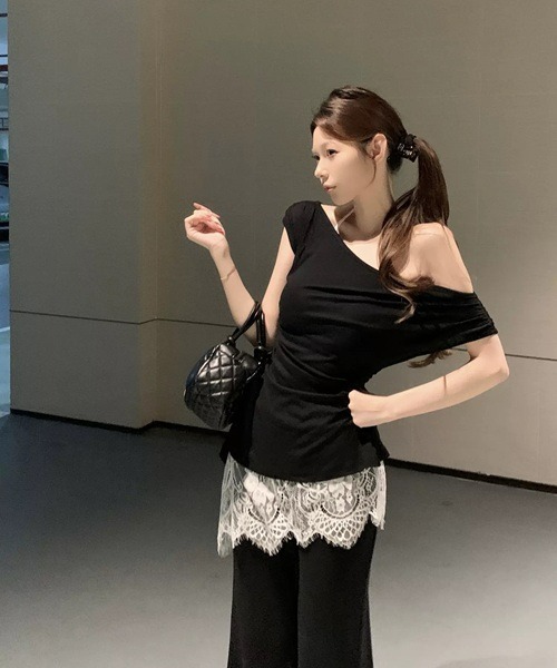 ワイドパンツ パンツ レースラップスカート付 ワイドパンツ セットアップ レディース | ブランド登録なし | 18